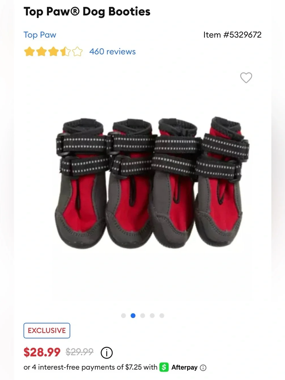 Top Paw Small Dog Boots -Water Resistant Paw Protectors